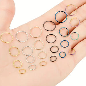 Nouveau acier inoxydable 6 couleurs et 8 tailles nez <span class=keywords><strong>piercing</strong></span> anneaux lèvre anneaux boucles d'oreilles circulaire nez corps <span class=keywords><strong>piercing</strong></span> accessoires - Product Image 3