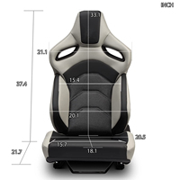 JIABEIR 9007 gris brillant maille tissu réglable intérieur accessoires simulateur Sim seau voiture sièges de course