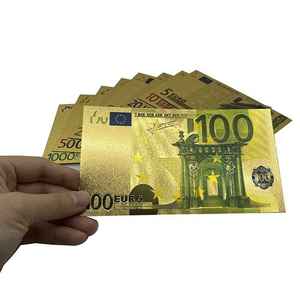 Nicro Grande Promotion Billets Européens Anciens en Plastique Plaqué Feuille d'Or, Fournitures de Fête, Billets de Banque Souvenirs de Haute Qualité, Accessoires de Film, Faux Billets <span class=keywords><strong>Euro</strong></span> - Product Image 6
