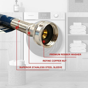 Tuyau d'arrivée d'eau pour lave-linge en acier inoxydable tressé, produit de qualité personnalisé - Product Image 2