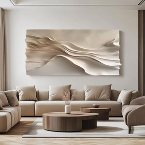 Hiện đại tối giản trừu tượng 3D kết cấu gỗ khắc đen trắng dọc tường lớn treo điêu khắc nghệ thuật nghệ thuật trang trí cho khách sạn - Product Image 6