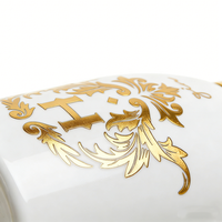 Bouteille de liqueur personnalisée en céramique avec décalcomanie 700 ml 500 ml, bouteille d'huile d'olive blanche et or pour bar