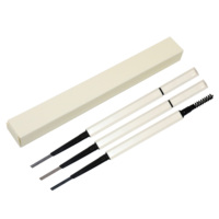 Crayon à sourcils étanche de marque privée 3 couleurs blanc maquillage cosmétiques style avec pinceau à poudre-votre logo personnalisable