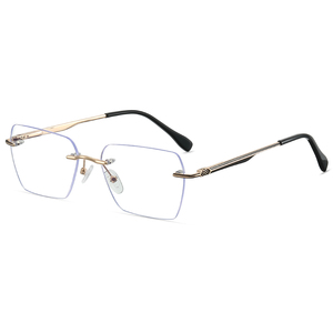 Nuovi Occhiali da Vista Senza Montatura per Uomo con Aste in Acetato e Dettagli in Metallo, Montatura <span class=keywords><strong>Ottica</strong></span> alla Moda, Logo Personalizzabile - Product Image 4