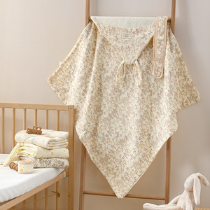Manta Envolvente para Bebé Jianmu de Cuatro Capas de Gasa de Algodón, 90x90cm, con Capucha, para Recién Nacidos, Primavera/Otoño - Product Image 1