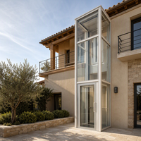 Ascenseur panoramique pour villa extérieure, cadre blanc, design moderne, utilisation intérieure/extérieure