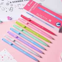 Ensemble de stylos gel à pointe fine de 0,5 mm, multicolores, en plastique, promotionnels, avec logo personnalisé, 8 couleurs, boîte en papier