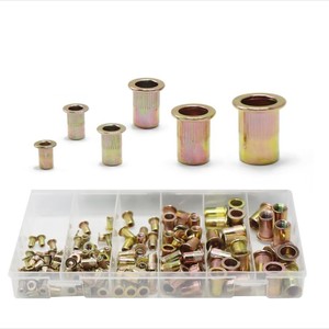 Kit de rivets à tête plate en acier au carbone galvanisé M3-M10, filetage vertical métrique, zingué, boîte de 150 pièces - Product Image 3