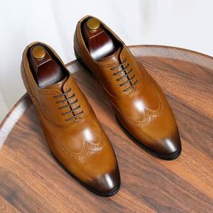 Chaussures en cuir confortables pour hommes, respirantes, style britannique décontracté, pour le quotidien, mariage, affaires, formelles, chaussures de marié - Product Image 3