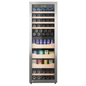50 병 이중 온도 홈 온도 조절 와인 캐비닛 쿨러 열전 와인 셀러 냉장고 캐비닛 냉장고