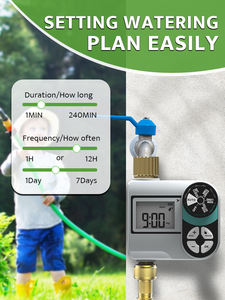 Garmerain GWT104S pengontrol waktu air, 2 * AA dioperasikan baterai tahan air ABS + PP taman otomatis 7 hari 1-12 Jam/1-irigasi - Product Image 3