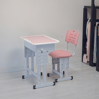 Ensemble de bureau et chaise pliants modernes en métal pour étudiants, avec hauteur réglable, pour l'école, l'éducation et la chambre à coucher