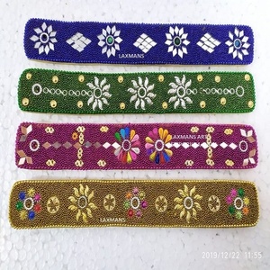 Brûleurs d'encens LAXMANS Glitter Work, nouveaux modèles multicolores en métal perlé, supports en bois pour bâtonnets d'encens et cendres - Product Image 1