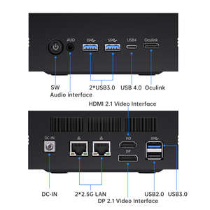 Mini PC Ryzen AI 9 HX370 all'ingrosso con Radeon 880M, DDR5 64GB, NVMe 2TB, USB4, Dual LAN 2.5G, Computer Desktop 4K per AI Training - Fabbrica OEM - Product Image 4