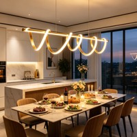 Suspension LED spirale torsadée longue 100 cm 85W 3CCT Dimmable 110V/220V Silicone Aluminium Or Français Hauteur Réglable CRI Élevé