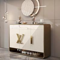 Meuble à chaussures italien de luxe moderne, console d'entrée minimaliste avec tiroirs, grand meuble de rangement pour salon