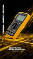 VC17B+ Multimeter Digital-0-1000V DC/0-750V AC Tegangan 0-10A Pengukur Arus Kapasitansi Resistansi Layar 4-Digit
