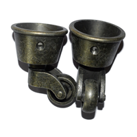 Roulettes en alliage de zinc pour meubles, accessoires métalliques universels pour table, piano, canapé, lit, pour salon, chaise silencieuse en laiton antique