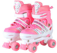 Vente en gros d'usine en stock Chaussures de roller quad à taille réglable avec roulements ABEC-7 pour enfants et adolescents