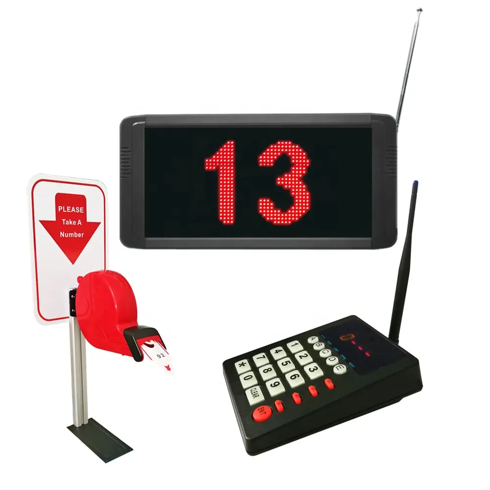 待機番号管理病院銀行待機音声用ワイヤレスキュー番号呼び出しシステム英語スペイン語