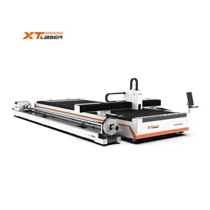 6m tüp ile XT-1530HT plaka ve tüp kombine Metal Cnc Fiber lazer kesim makinesi