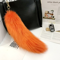Grand pendentif de queue de renard véritable fait à la main porte-clés léger en peluche de différentes couleurs