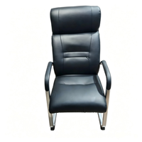 Chaise de bureau ergonomique en similicuir PU, pivotante, à dossier haut, pour dirigeant, avec base fixe, pour conférence et visiteur, vente en gros OEM