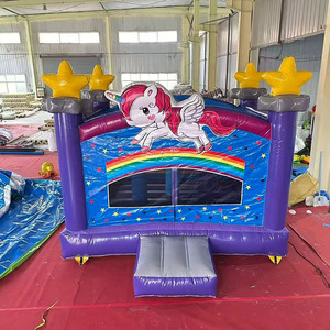 Castello Gonfiabile Ecologico in PVC Shining Star Dream Unicorn KaiSheng con Scivolo per Bambini, Uso Esterno - Product Image 4
