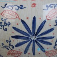 Vase décoratif RZTL27-A en porcelaine de Jingdezhen, peint à la main, motif floral bleu et rouge, design traditionnel, écologique