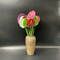Vente flash : Plantes artificielles décoratives Anthurium au toucher réaliste, Anthurium en PU, fleur unique, Anthuriums.