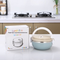 Boîte à lunch isotherme en acier inoxydable Yolecen304 avec couvercle, compartiment à 3 niveaux, capacité de 1 à 2 L, style macaron simple, cadeau pratique