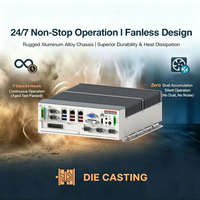 PC industriel embarqué mini sans ventilateur, monté sur rail DIN, ODM OEM