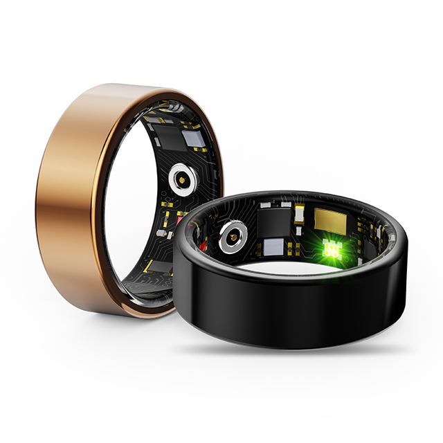 Fitness Wearable Ring Smart Health Blood Pressure Tracker Exercise Monitor Waterproof Stainless Steel Elegant Finger Ring R11M