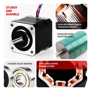 ชุดมอเตอร์สเต็ปปิ้ง Kaihong <span class=keywords><strong>Nema</strong></span> <span class=keywords><strong>17</strong></span> 42bygh ไมโครสเต็ปปิ้ง 12V 1.8 <span class=keywords><strong>0.9</strong></span> องศา 17HS4401 ไฮบริด สำหรับเครื่องพิมพ์ 3 มิติ และเครื่องแกะสลัก พร้อมไดรเวอร์แบบใช้สาย - Product Image 5