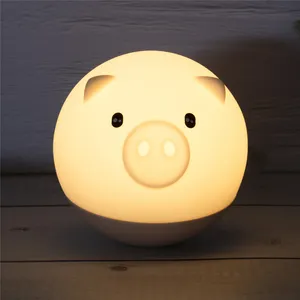 Wedding gift Safety Eco-friendly Bedside Lamp Touch sensor Creative pig 3d led silicone night light for kids room decoration