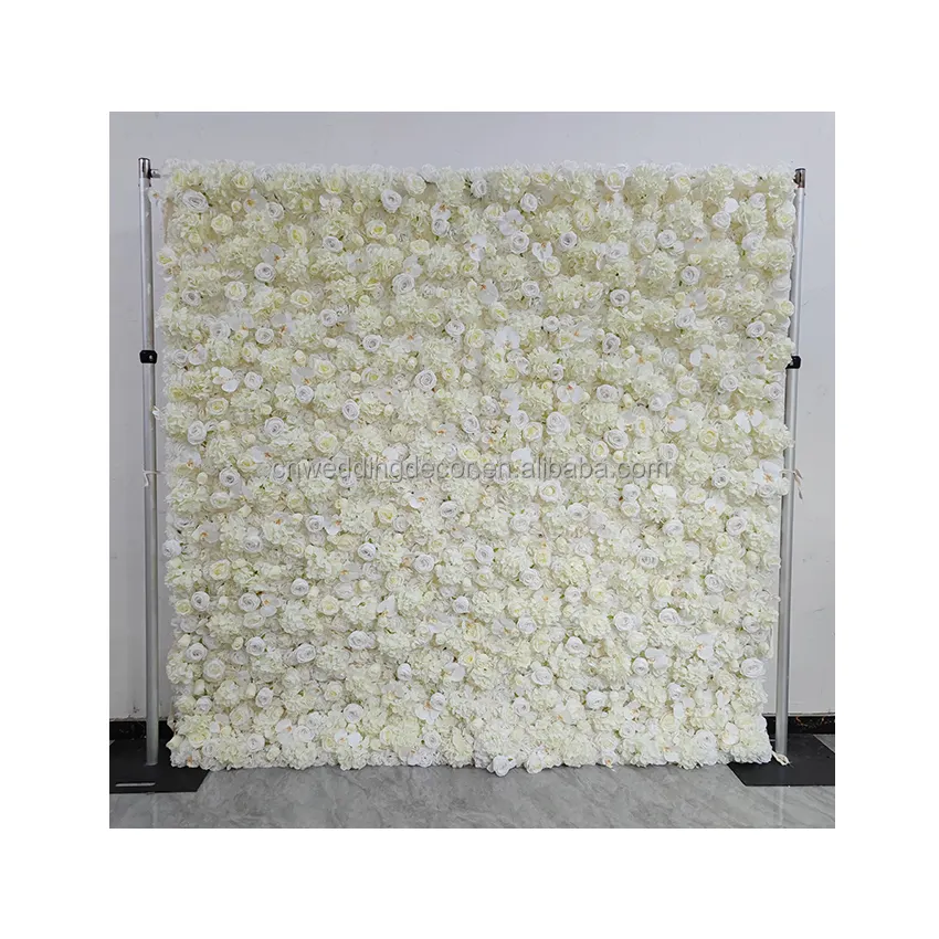 Sfondo bianco muro di fiori avorio ortensia rosa sfondo muro simulazione fiore sfondo per la decorazione di nozze