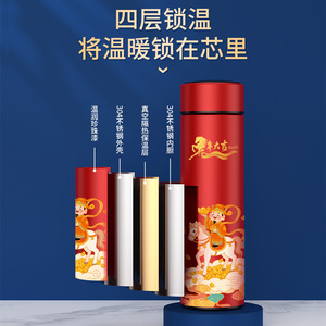 Chinese <b>Red</b> <b>Scarf</b> Set For Spring Festival 2026 Embroidered Dragon Horse Spirit Business Gift Customizable Logo - Product Image 3