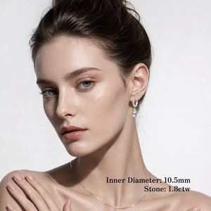 Boucles d'oreilles pendantes de luxe en or 14K plaqué rhodium avec 3 pierres de moissanite, 2 carats au total, couleur D, pureté VVS, pour femme, épouse, maman - Product Image 6