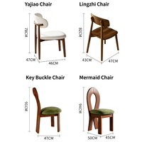 Ensemble table et chaises de salle à manger en bois massif, style luxe léger, design moderne minimaliste nordique, table rectangulaire pour petits espaces, assemblée