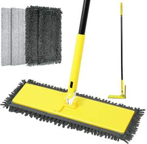 <span class=keywords><strong>Balai</strong></span> à poussière avec panneau <span class=keywords><strong>pliable</strong></span> à 90 ° unique, manche de 52 pouces de long, <span class=keywords><strong>balai</strong></span> à plancher plat sec et humide, escalier, vinyle, carrelage, stratifié - Product Image 1