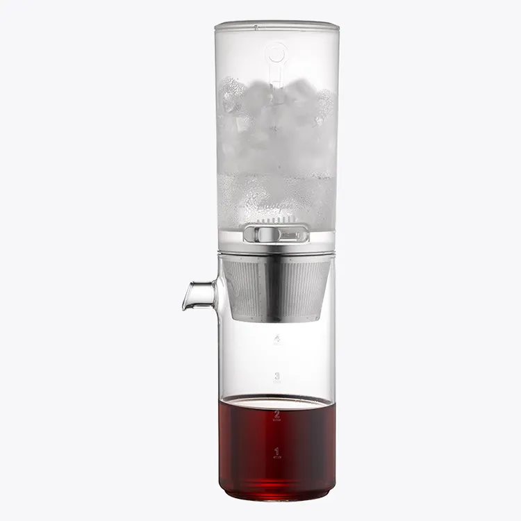 Mini cafetière électrique domestique portable en acier inoxydable 400ml en verre 2 en 1 pour infusion à froid