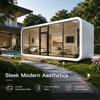 Cabane Apple préfabriquée isolée à 2 chambres, maisonnette modulaire pour l'hébergement familial, les invités, le jardin ou l'hôtel