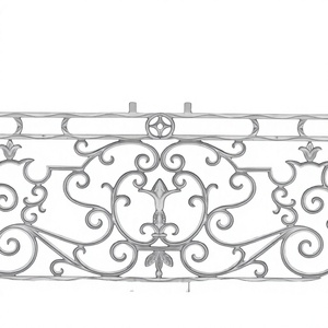 BM-532 Grille de balcon extérieure moderne en fonte robuste, panneau architectural décoratif sans cadre, réglable, résistant à l'eau et à la rouille - Product Image 3