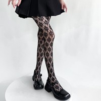 Nouvelle collection Printemps-Été : Collants résille blancs en dentelle jacquard à motif floral ajouré, style rétro français, sexy, pour femme