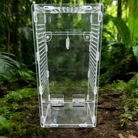 Terrarium en acrylique anti-évasion à haute transparence avec fermeture magnétique pour reptiles, araignées domestiques, araignées sauteuses, mantes religieuses
