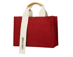 Sac fourre-tout en toile de coton à bandoulière unique, grande capacité, avec fermeture éclair et broderie de logo personnalisée, portable pour le shopping - Product Image 4