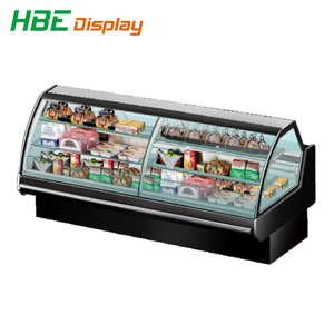 Vitrine réfrigérée professionnelle pour supermarché, grande capacité, pour viande et en-cas, avec verre incurvé - Product Image 2