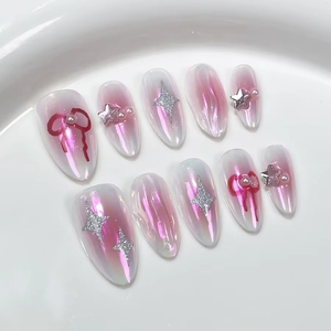 <span class=keywords><strong>Uñas</strong></span> Postizas <span class=keywords><strong>de</strong></span> Gel Acrílico <span class=keywords><strong>de</strong></span> Alta Calidad con Diseño <span class=keywords><strong>de</strong></span> Corazón Dulce Sueño, Patrón Personalizado <span class=keywords><strong>de</strong></span> Grano <span class=keywords><strong>de</strong></span> Vaca y Almendra, Estilo Stiletto - Product Image 4