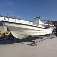 Grandseaboat Nouveau bateau de pêche sportif de petite taille en fibre de verre de 6,8 m avec moteur hors-bord blanc à vendre