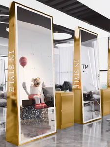 Mobilier <span class=keywords><strong>de</strong></span> <span class=keywords><strong>salon</strong></span> <span class=keywords><strong>de</strong></span> barbier droit <span class=keywords><strong>de</strong></span> grande qualité, doré, grand miroir <span class=keywords><strong>de</strong></span> <span class=keywords><strong>coiffure</strong></span> en verre, art déco pour beauté et maquillage - Product Image 6